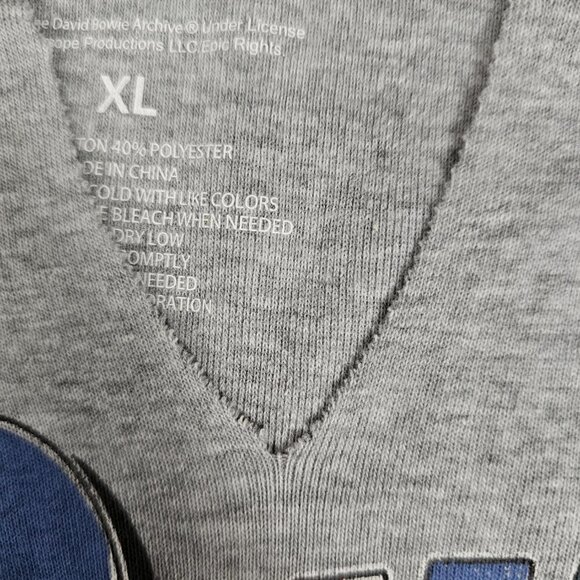 Vinyl Icons Bowie Sleeveless Gray Graphic Cropped Tank Top - Picture 4 of 6